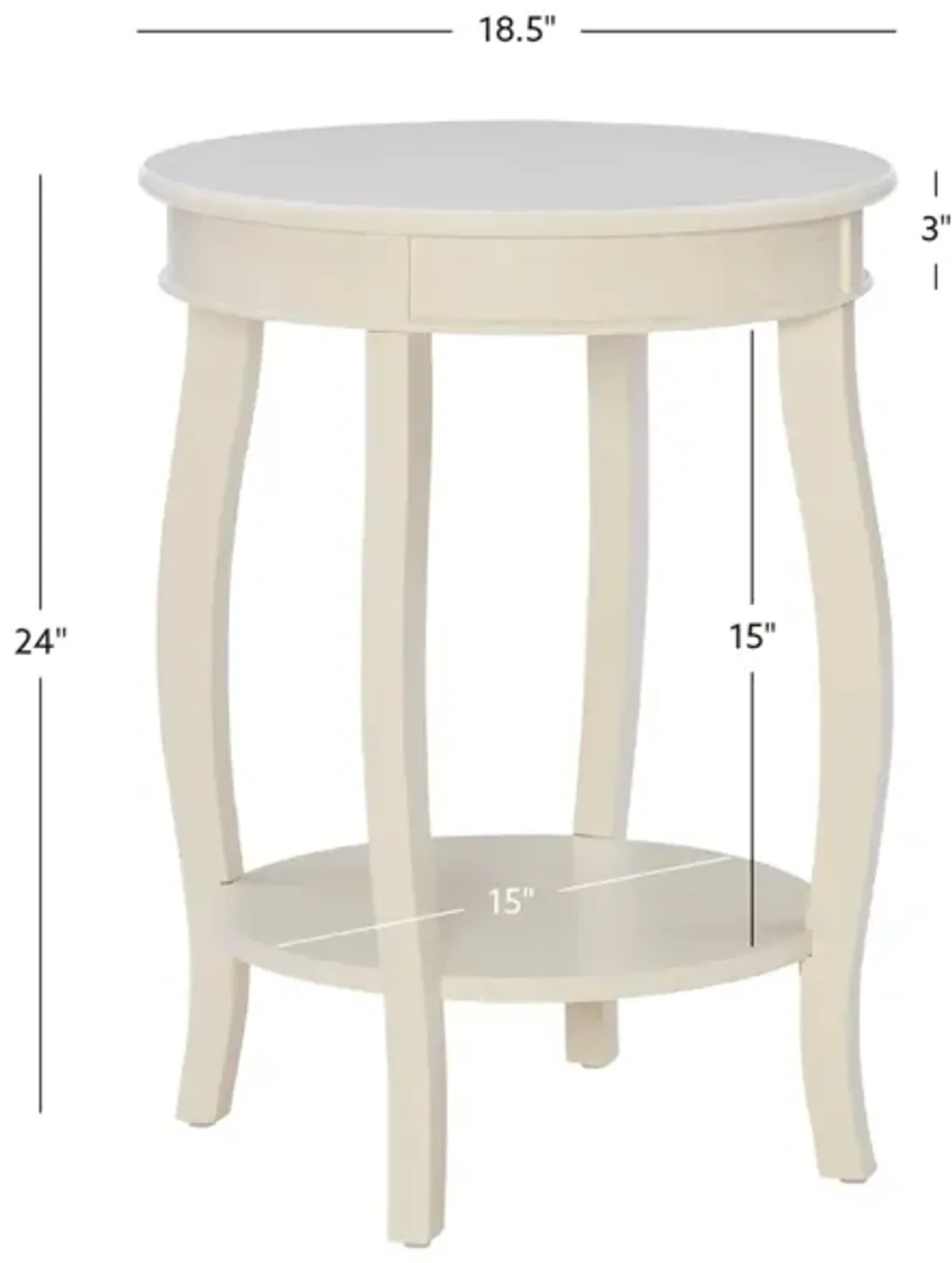 Powell Aura Side Table Off White