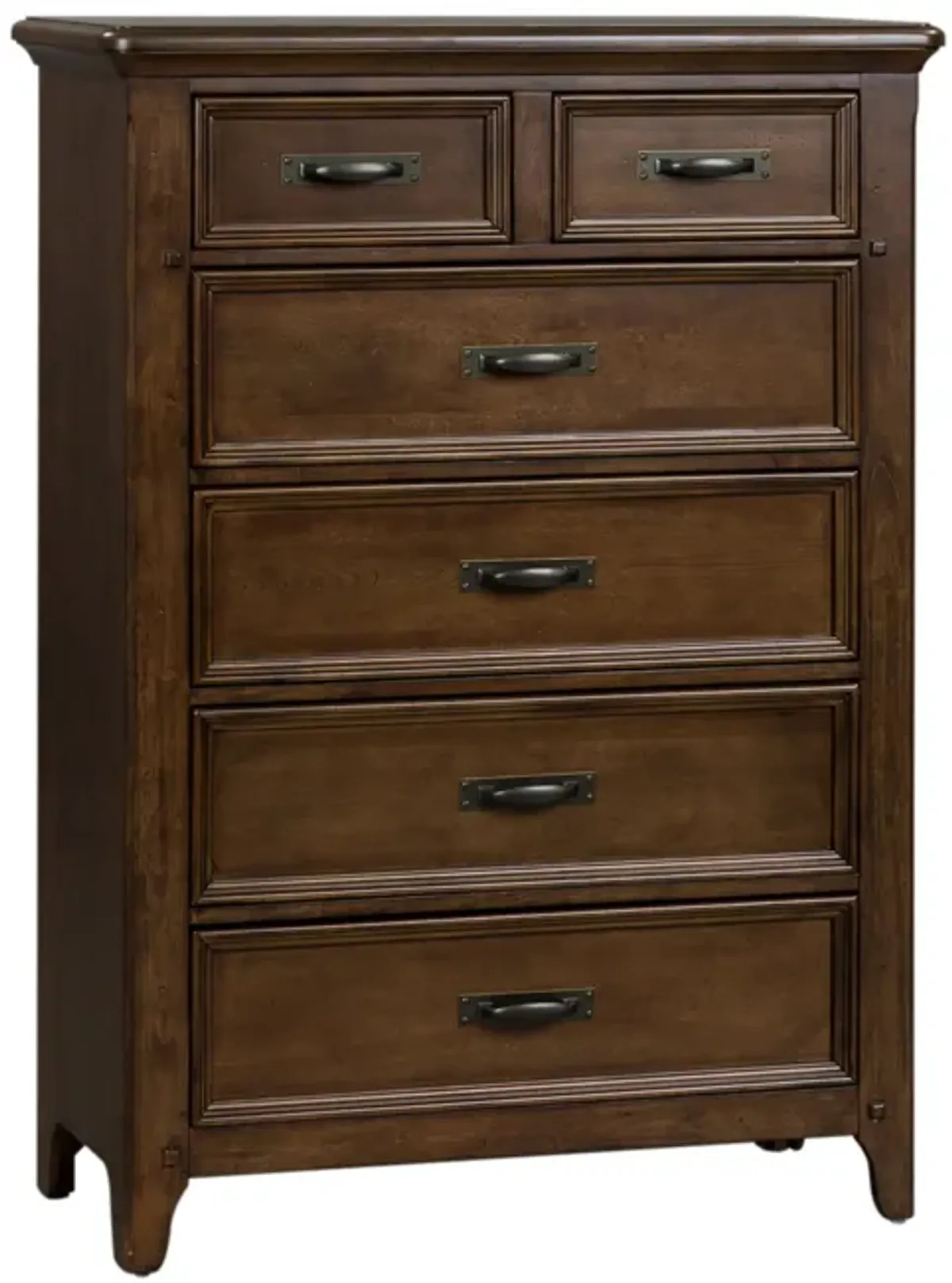 Liberty Furniture Complete King Bedroom Set Panel Bed, Dresser, Mirror & Chest Saddlebrook