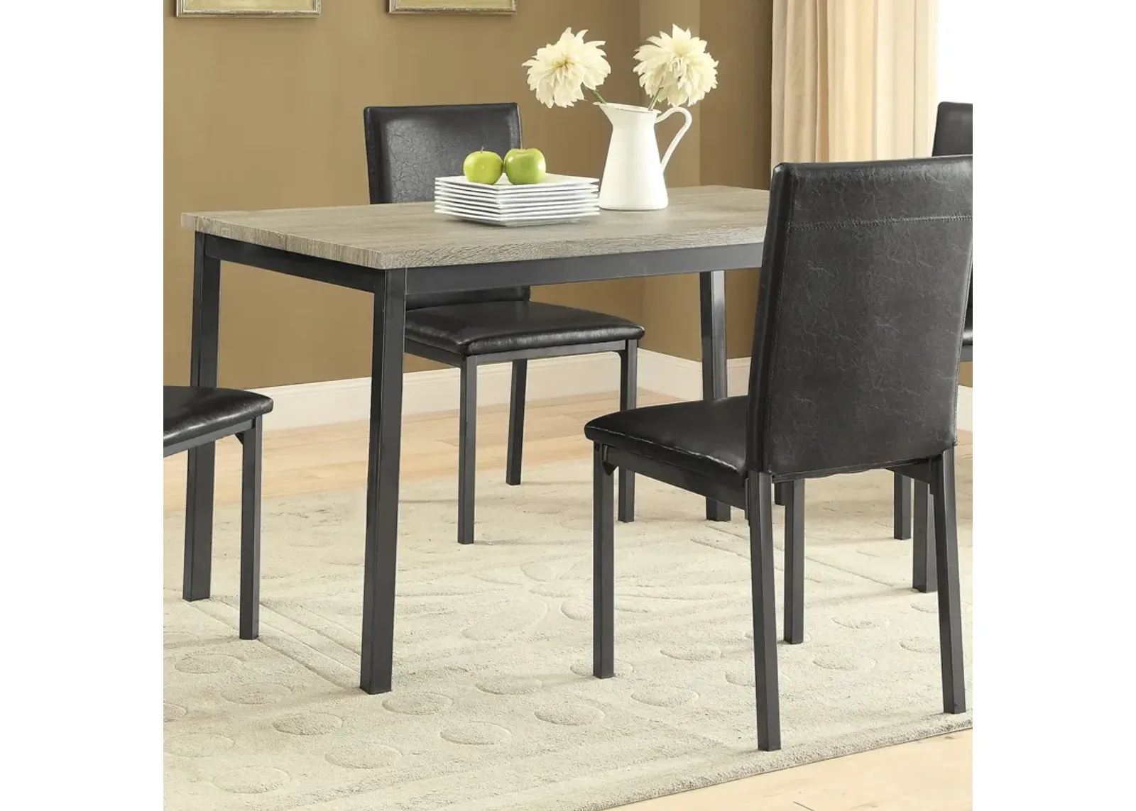 Coaster Garza Rectangular 48 Inch Composite Wood Dining Table Grey