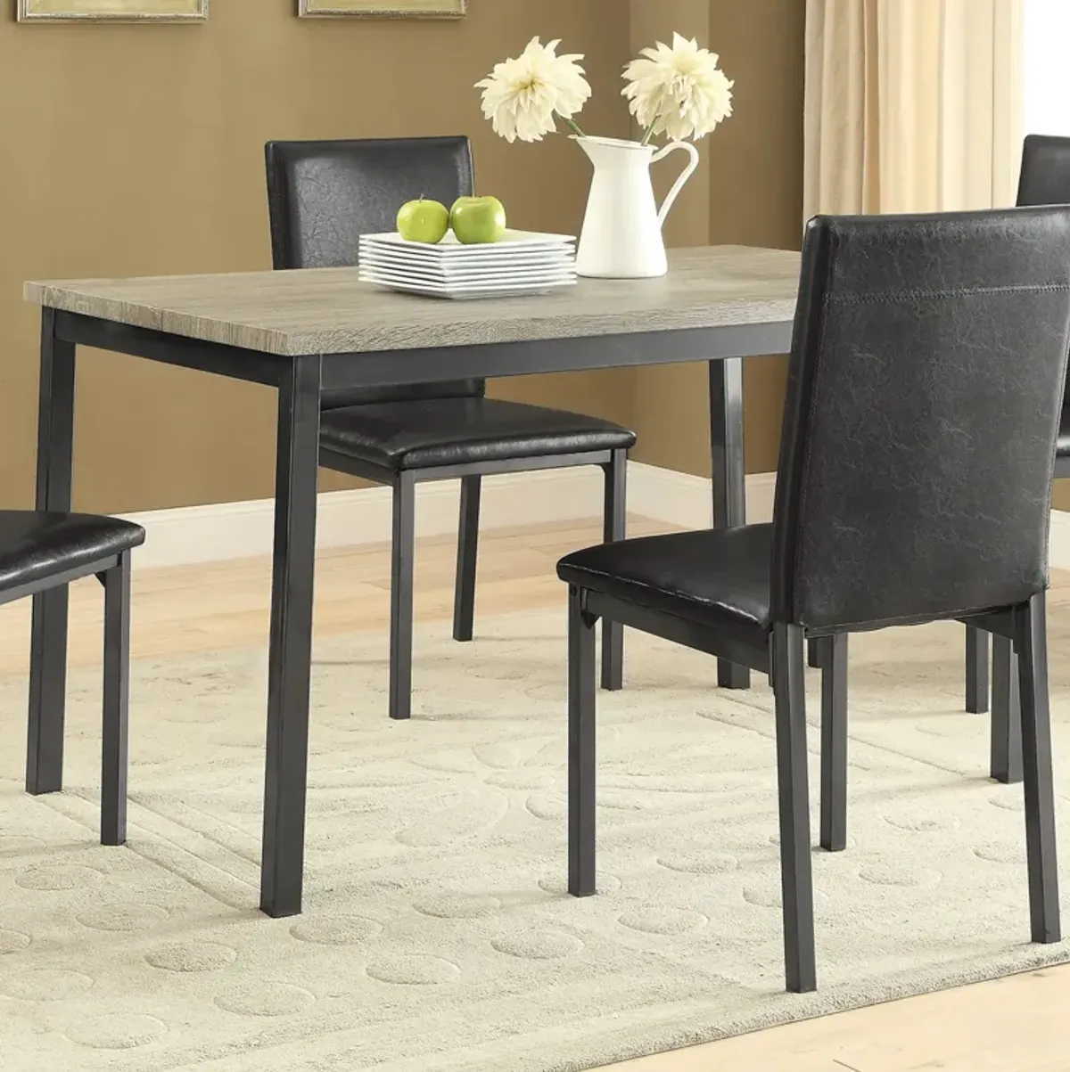 Garza Rectangular 48 Inch Composite Wood Dining Table Grey