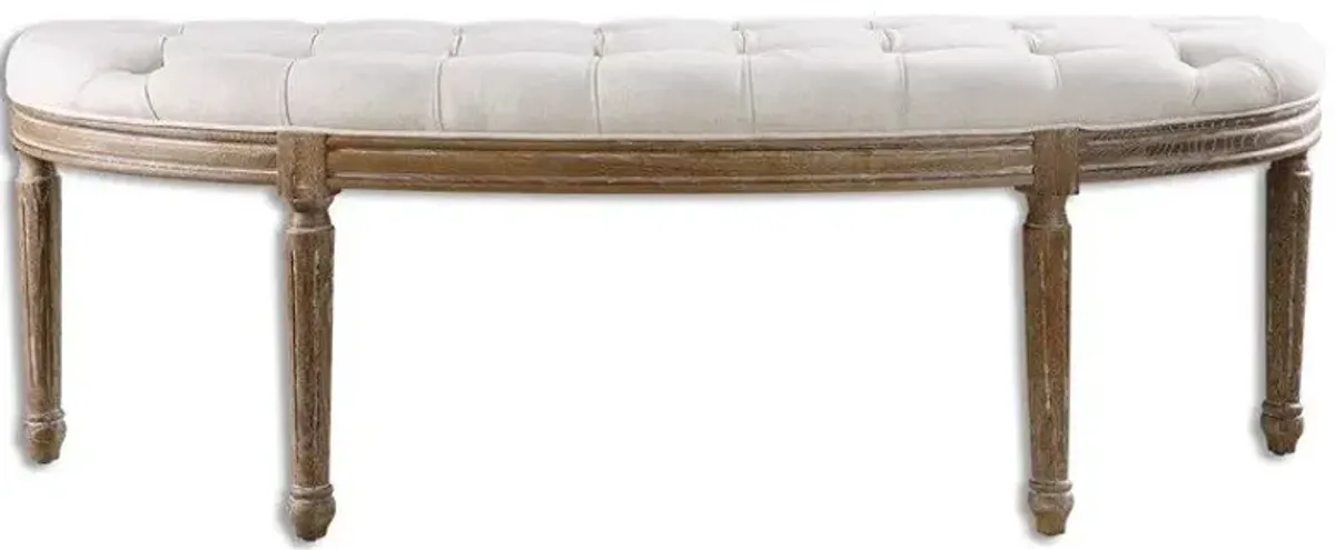 Uttermost Leggett Off-White Bench