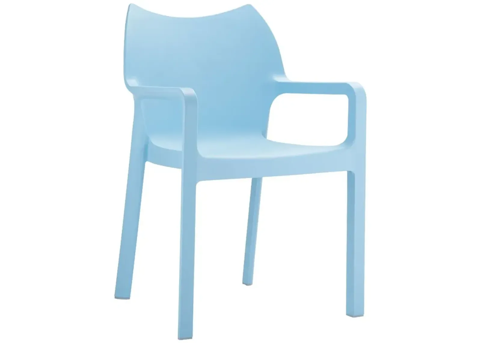 Compamia Diva Resin Outdoor Dining Arm Chair Light Blue