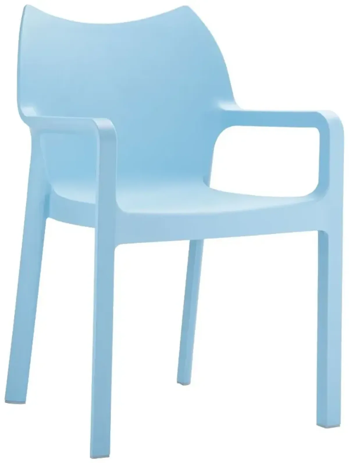 Compamia Diva Resin Outdoor Dining Arm Chair Light Blue