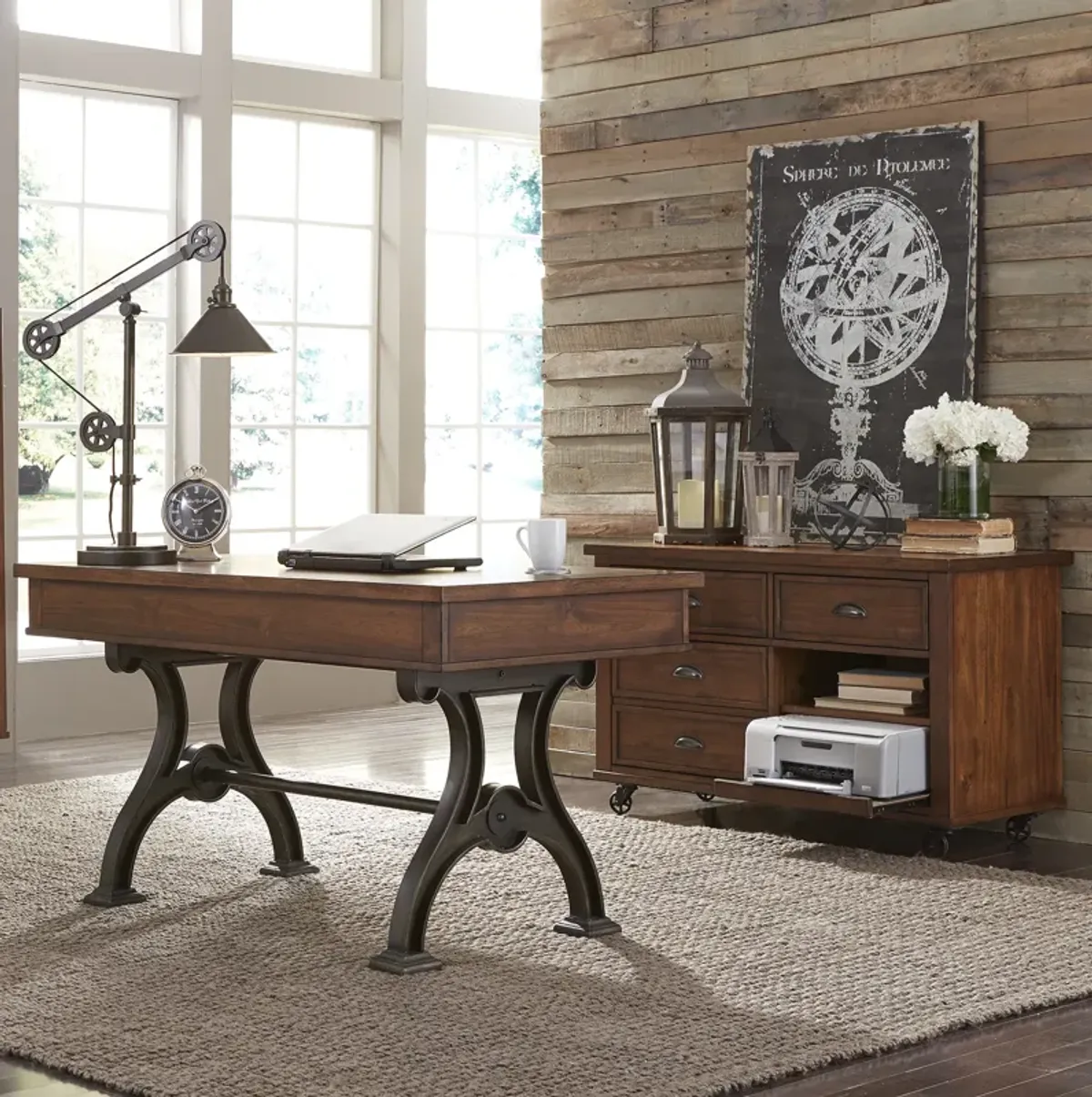 Liberty Furniture Arlington House 2-Piece Cobblestone Brown Desk Set