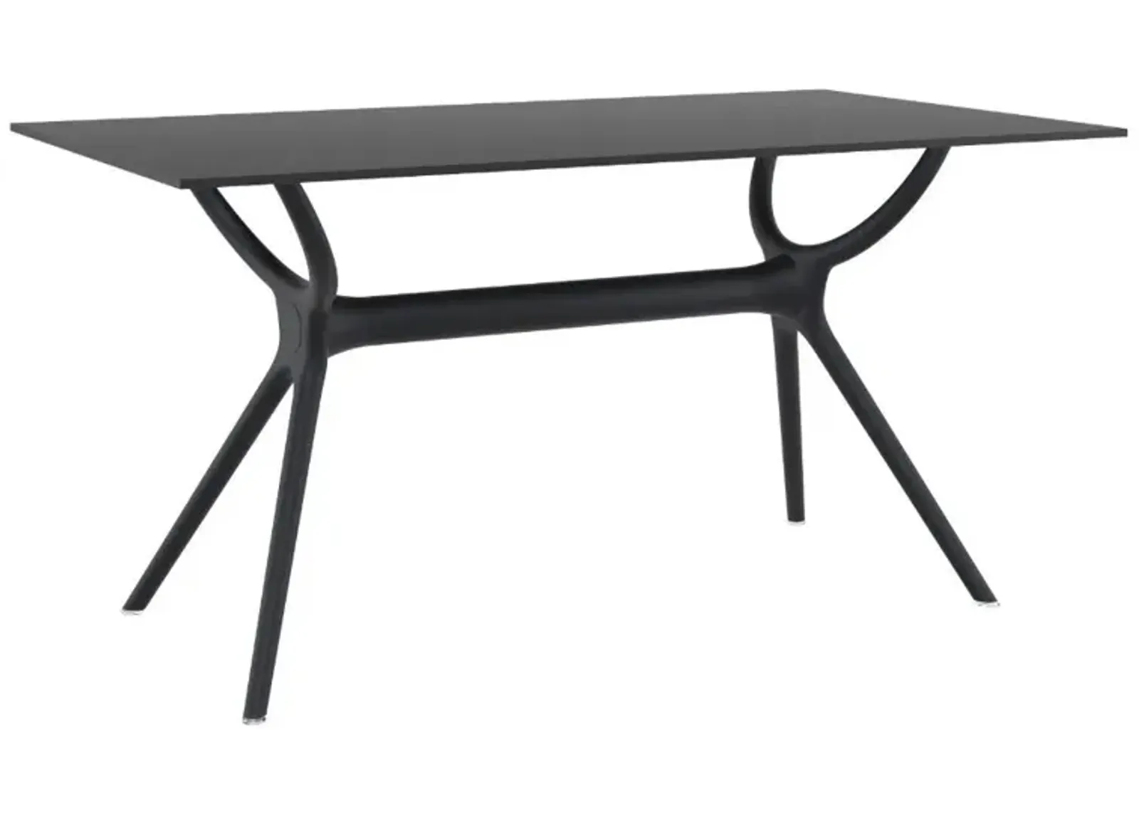 Compamia 7-Piece Black Mio Modern Outdoor Dining Set Black with 55 Inch Air Table