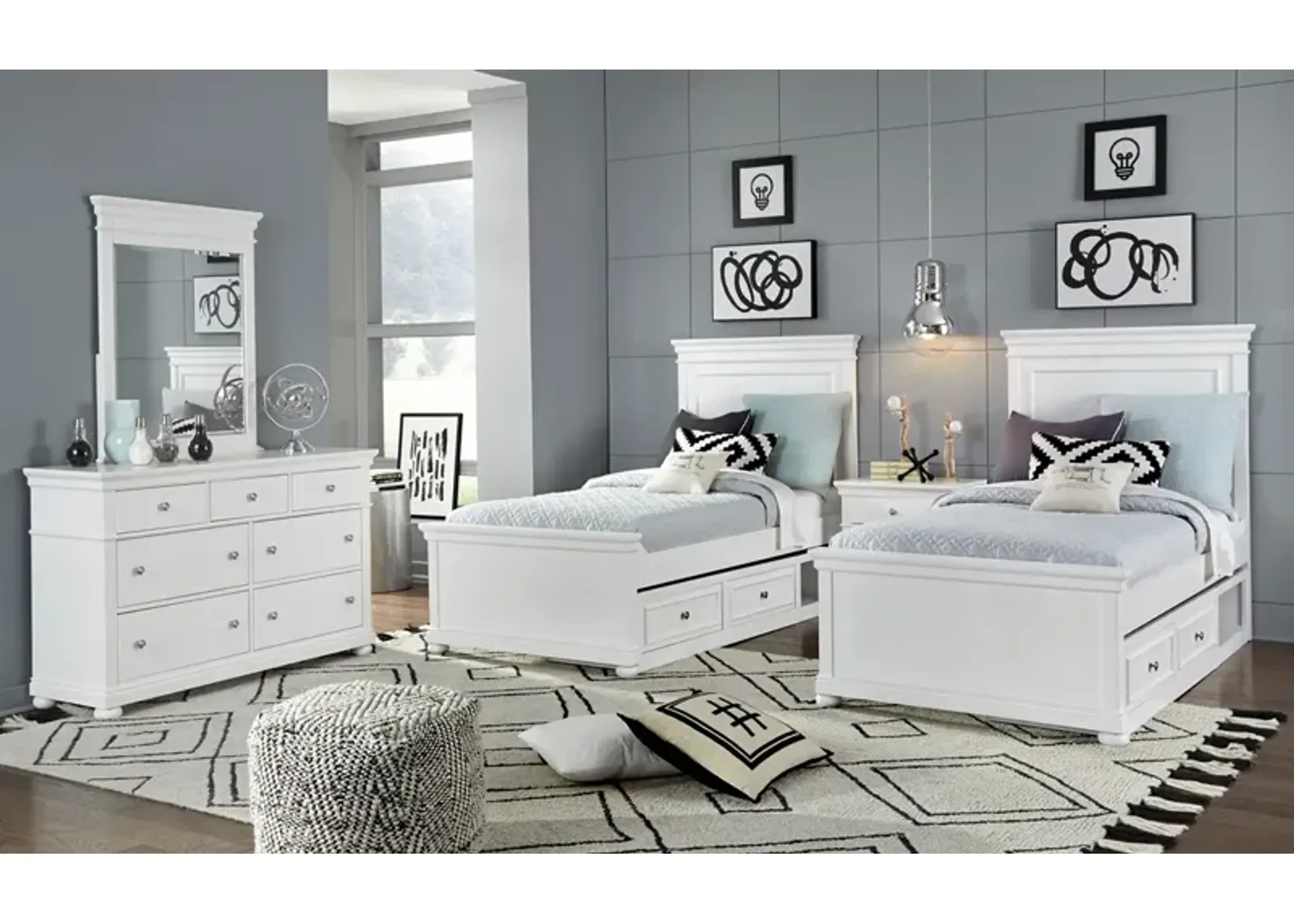 Legacy Classic Kids/Teens Canterbury White Complete Full Panel Bed