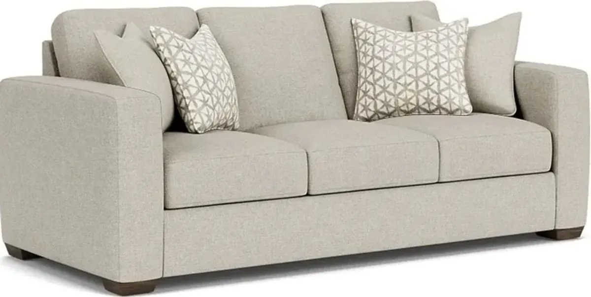 Flexsteel Collins Silver Driftwood Three-Cushion Sofa