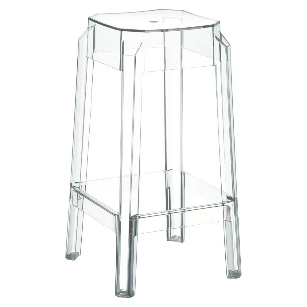 FOX POLYCARBONATE COUNTER STOOL CLEAR TRANSPARENT