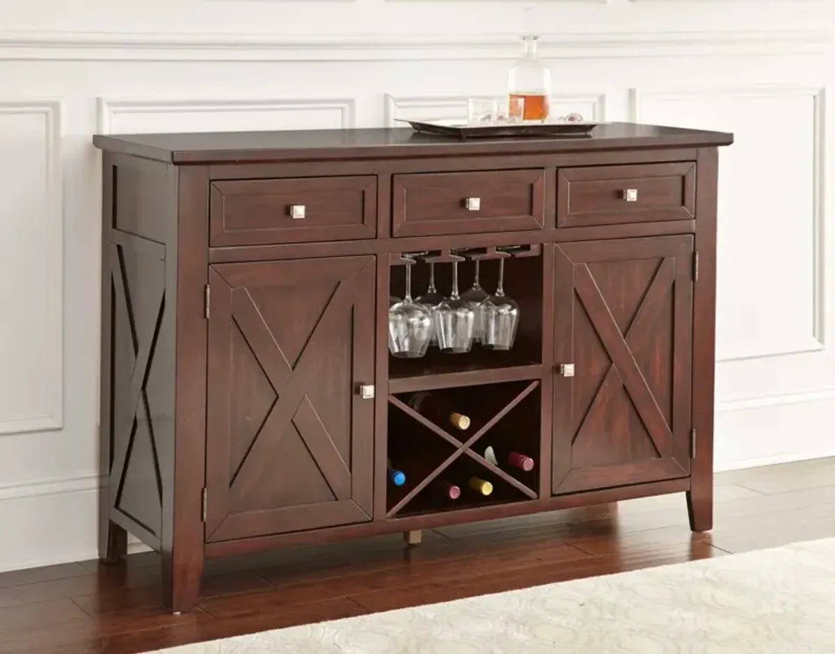 Steve Silver Adrian Espresso Brown Sideboard with Wine Holder