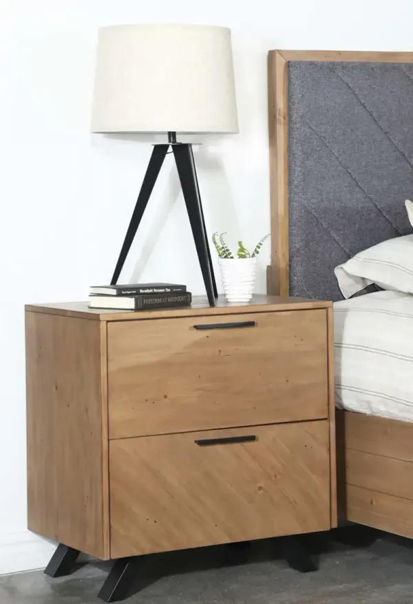 Taylor 2-Drawer Nightstand Light Honey Brown