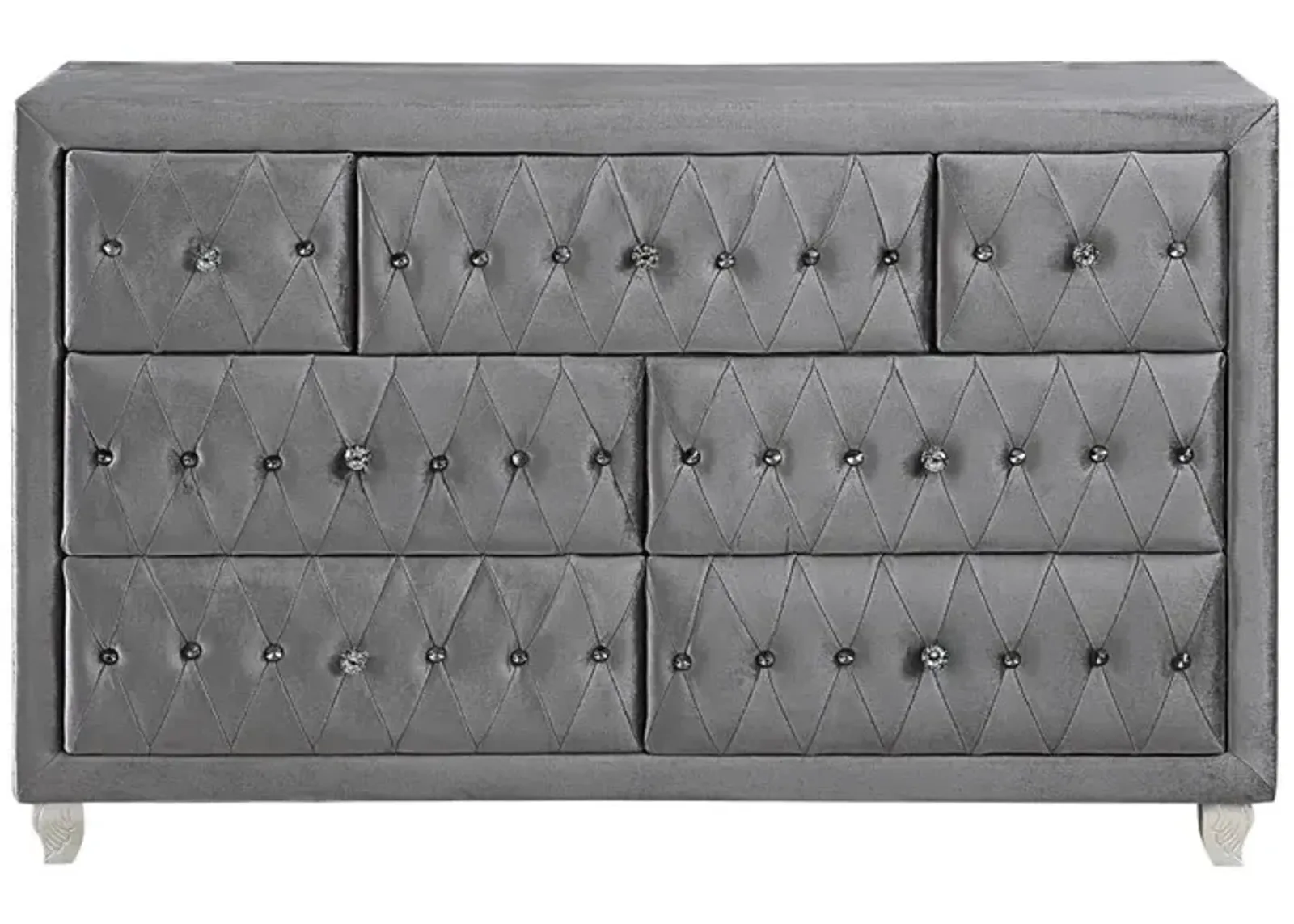 Coaster Deanna 7-Drawer Upholstered Dresser Grey