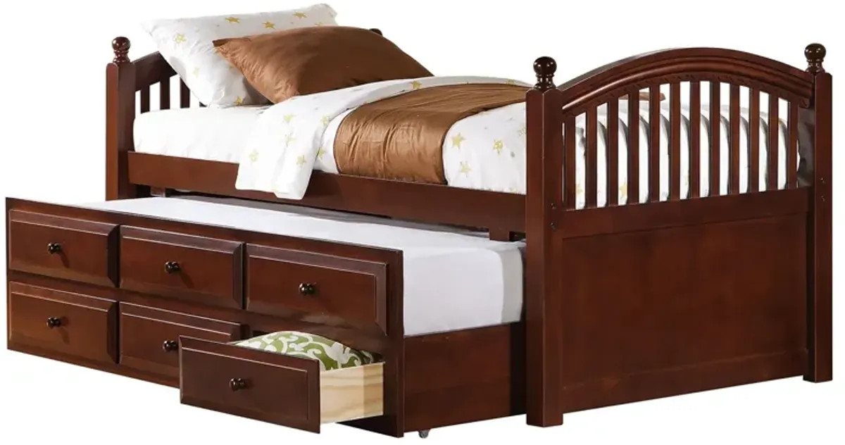 Coaster Norwood 3-Drawer Twin Bed with Captains Trundle Chestnut