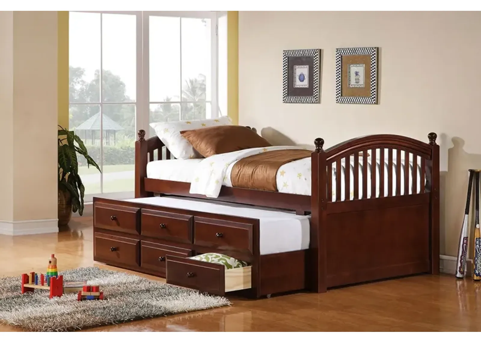 Coaster Norwood 3-Drawer Twin Bed with Captains Trundle Chestnut