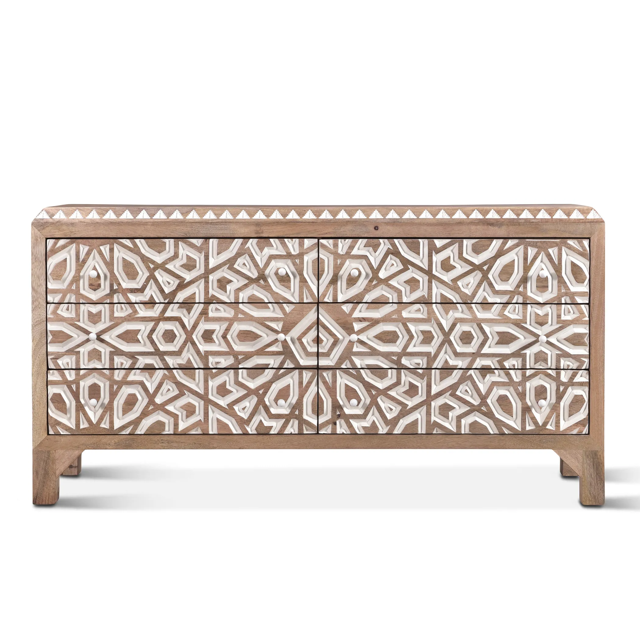 TANGIERS GEOMETRIC CARVED DRESSER