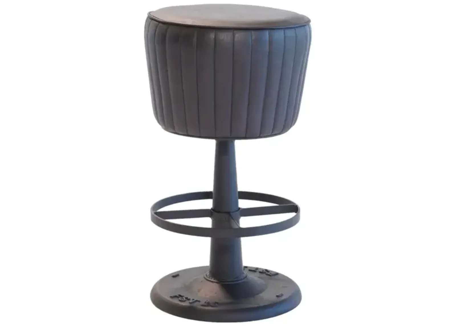 Nest Home Black Leather/Iron Mushroom Counter Stool