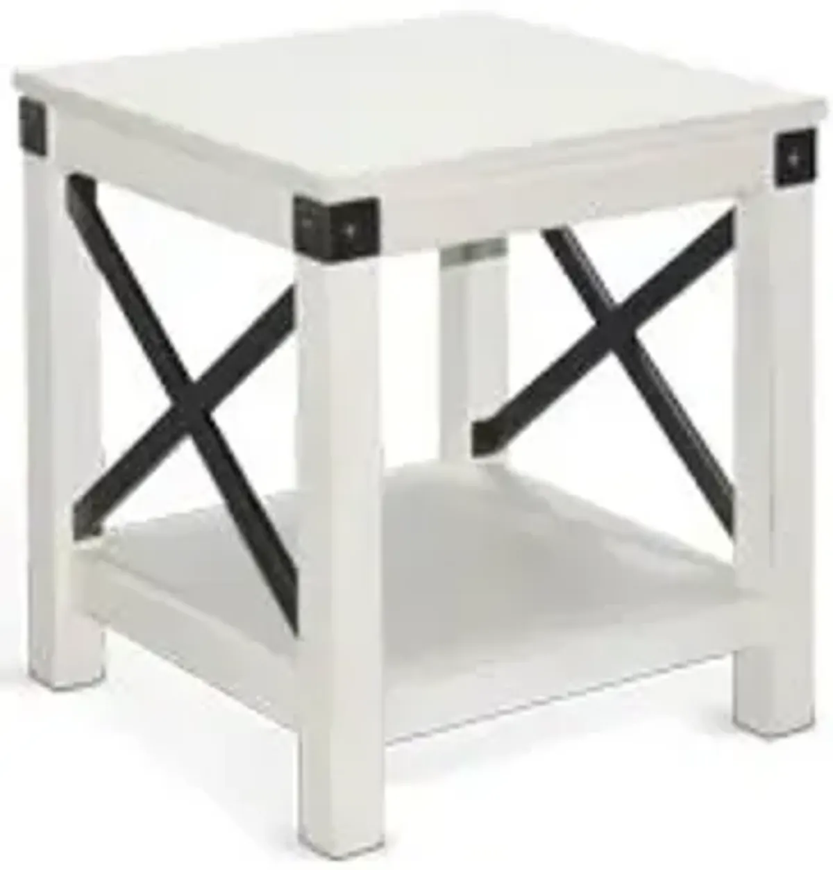 Sunny Designs Bayside Marble White End Table