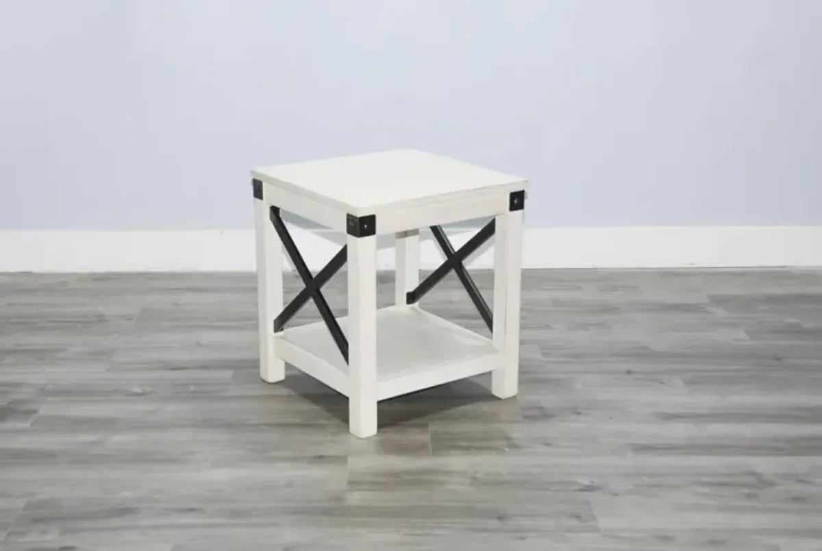 Sunny Designs Bayside Marble White End Table