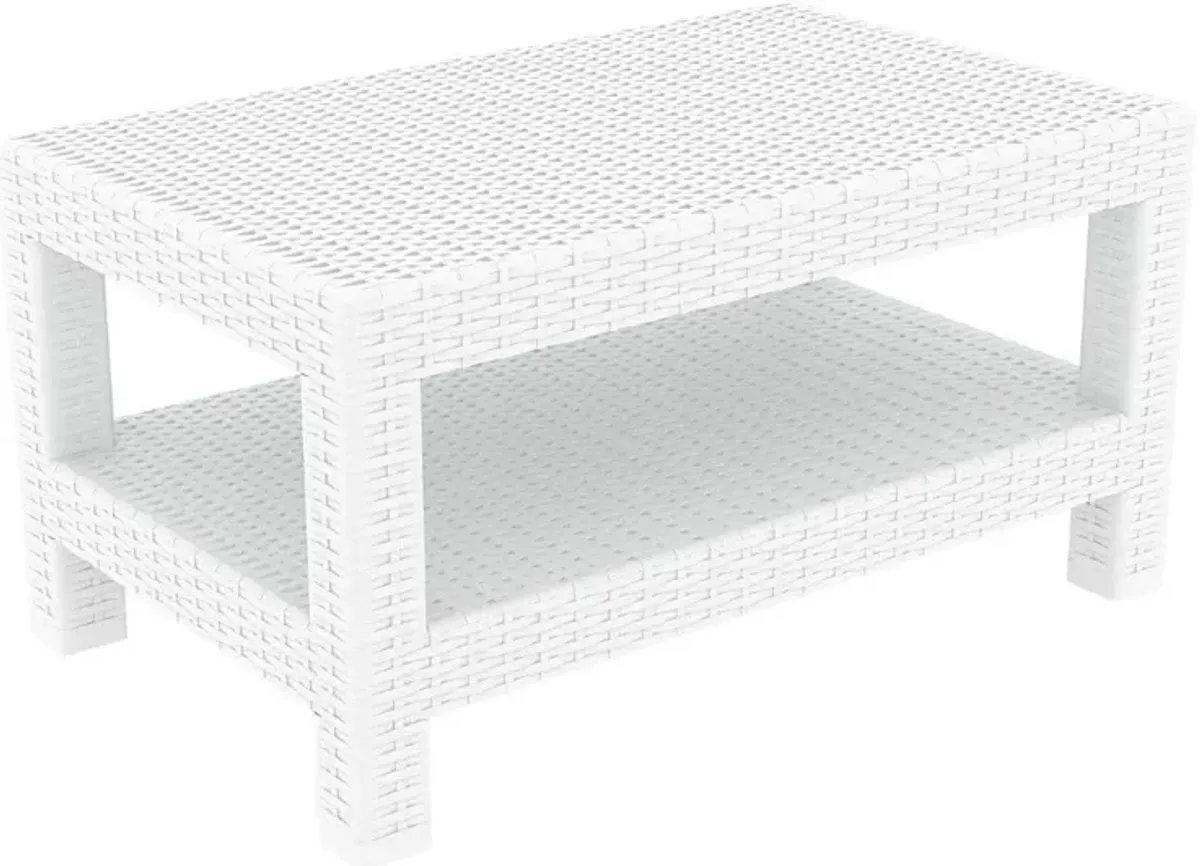 Compamia Monaco Rectangle Patio Coffee Table White