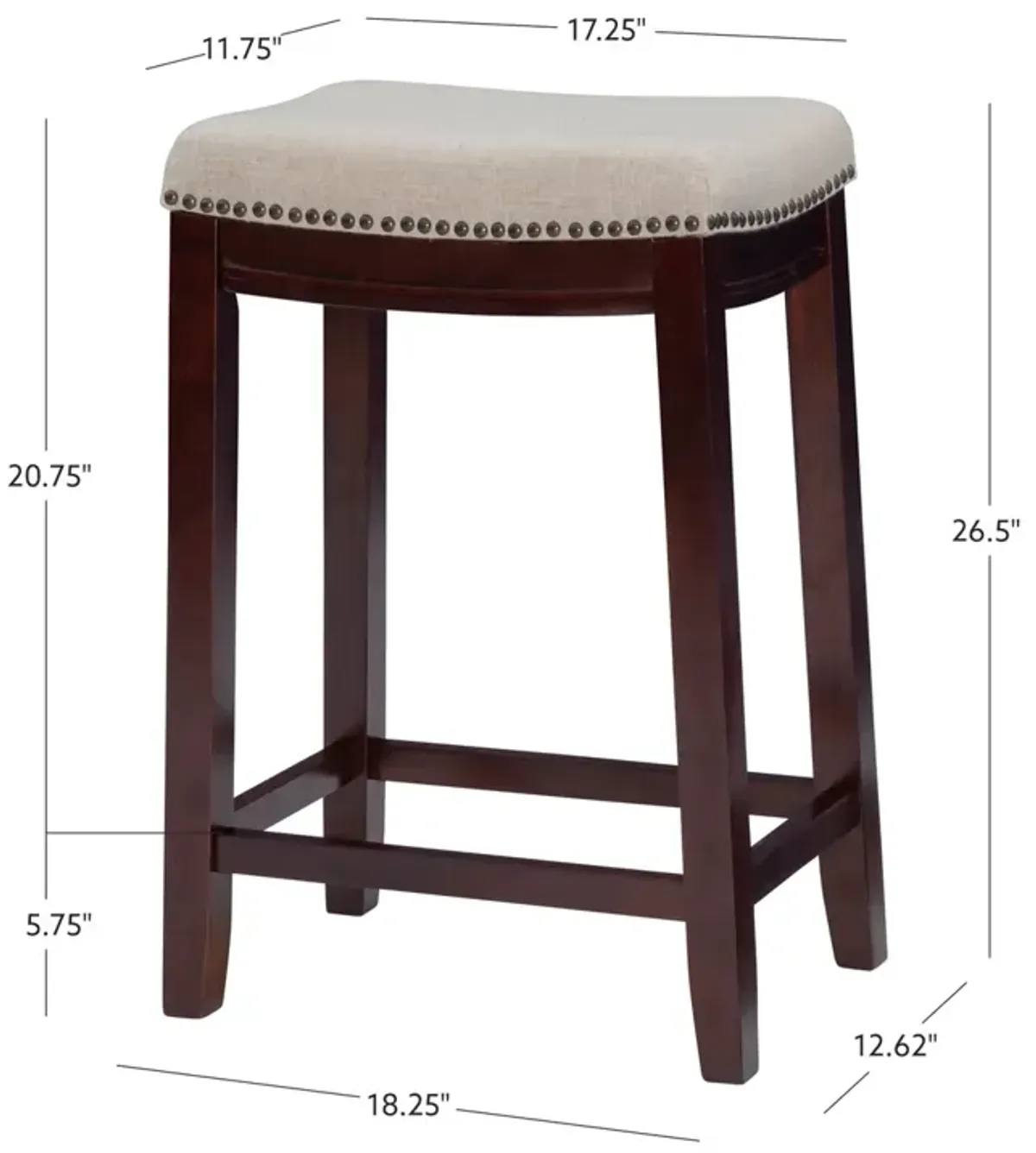 Linon Claridge Linen Counter Stool