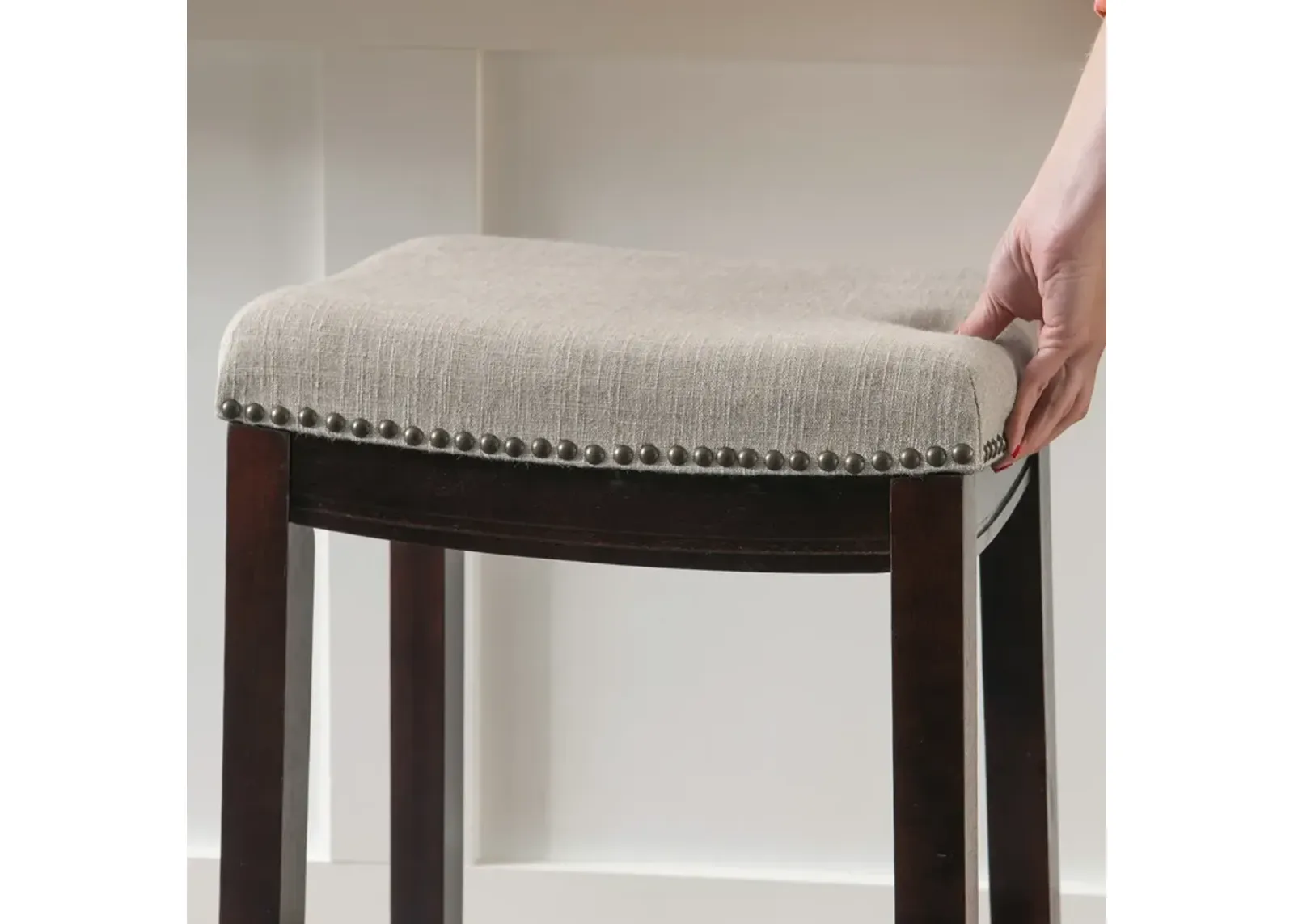 Linon Claridge Linen Counter Stool