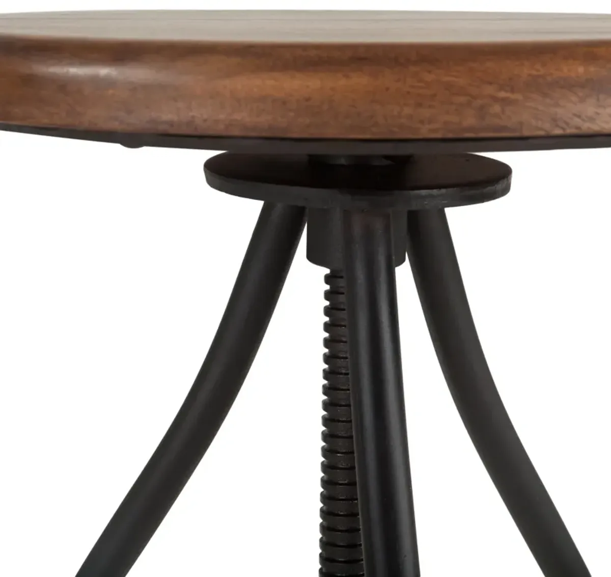 Home Trends Design Industrial Loft Acacia Wood Adjustable Bar Stool