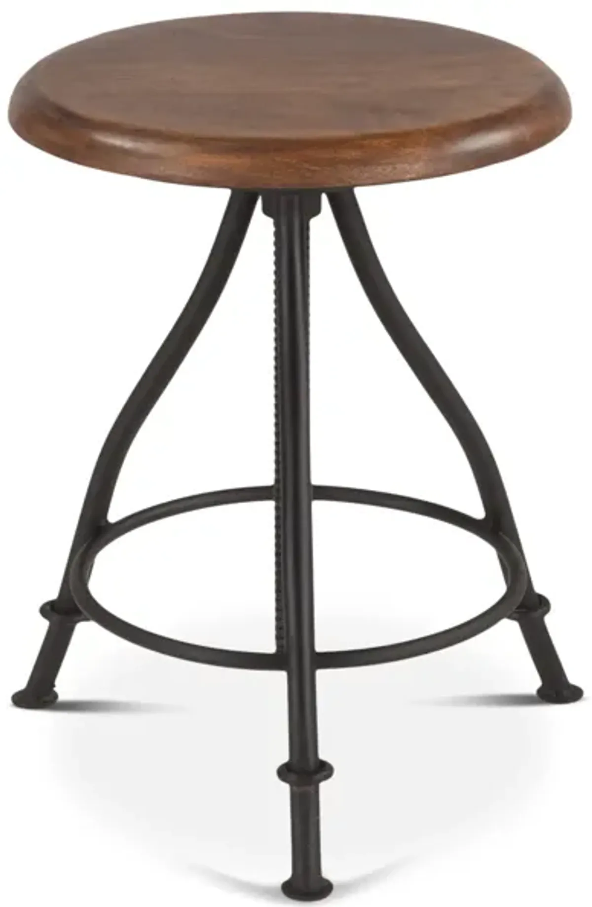 Home Trends Design Industrial Loft Acacia Wood Adjustable Bar Stool