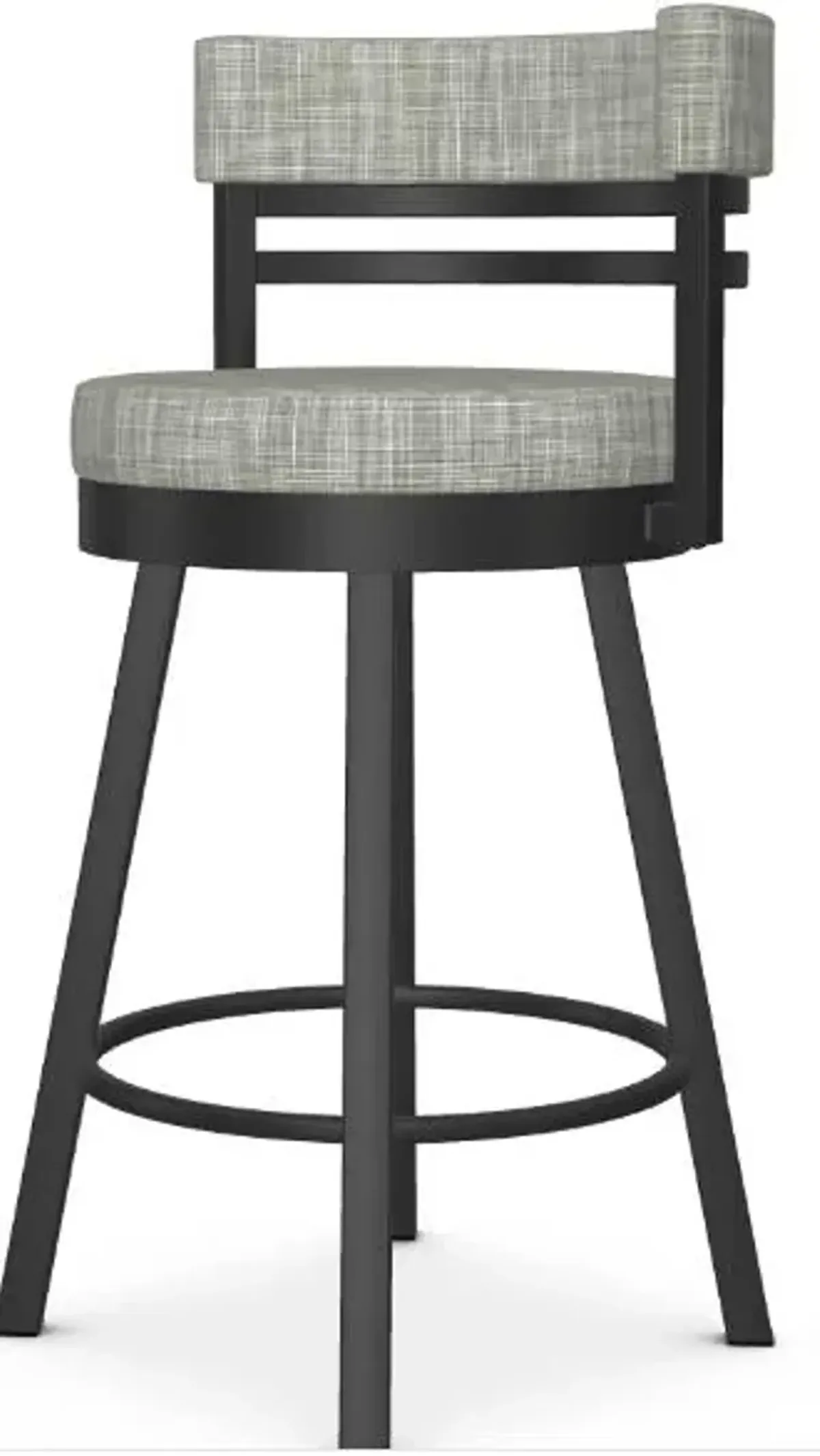 Amisco Ronny Illusion Counter-Height Swivel Stool in Black Coral