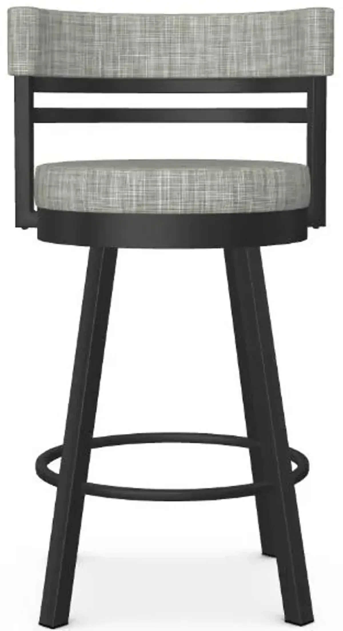 Amisco Ronny Illusion Counter-Height Swivel Stool in Black Coral