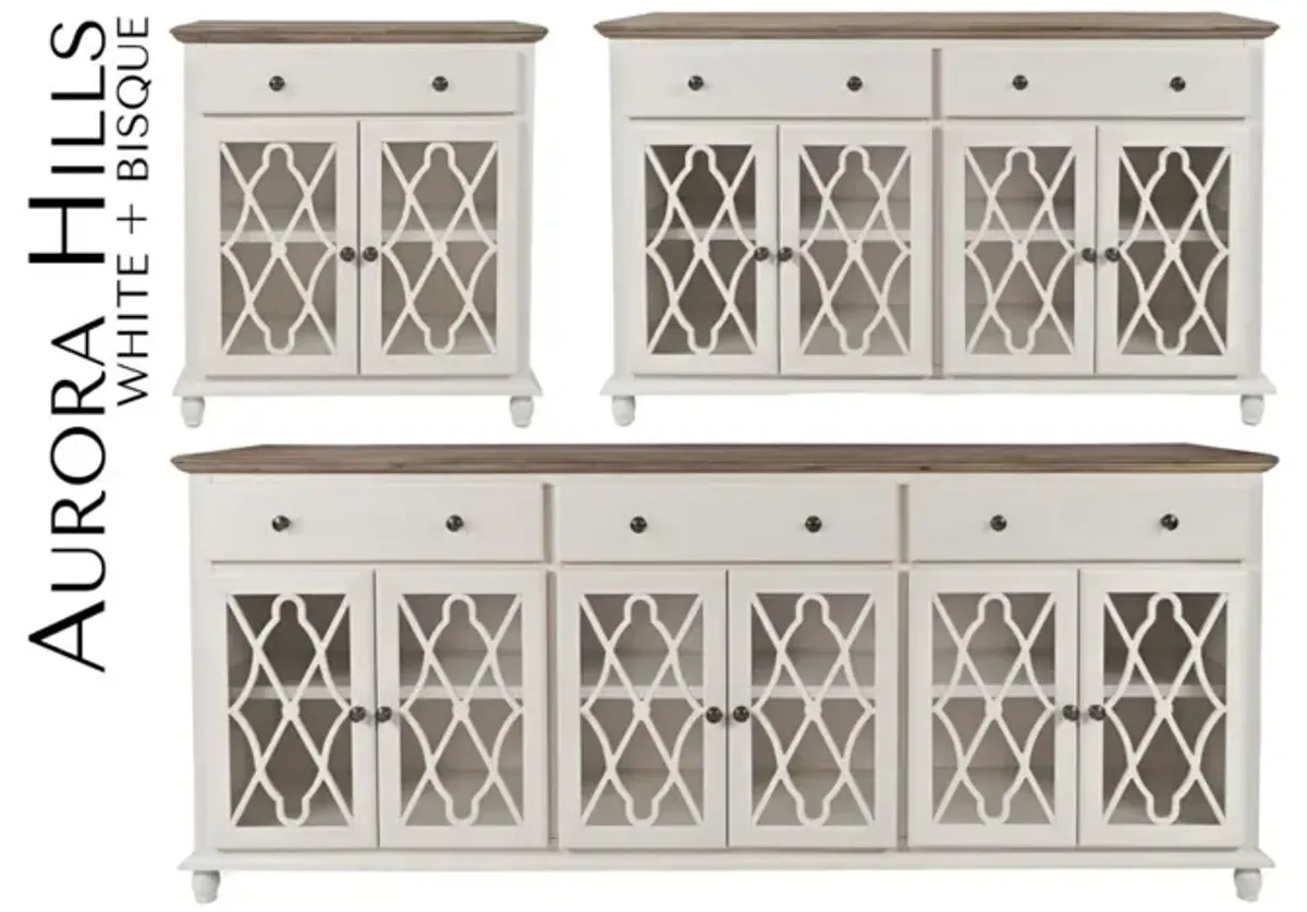 Jofran Aurora Hills 2-Door Accent Cabinet Brushed White Bisque