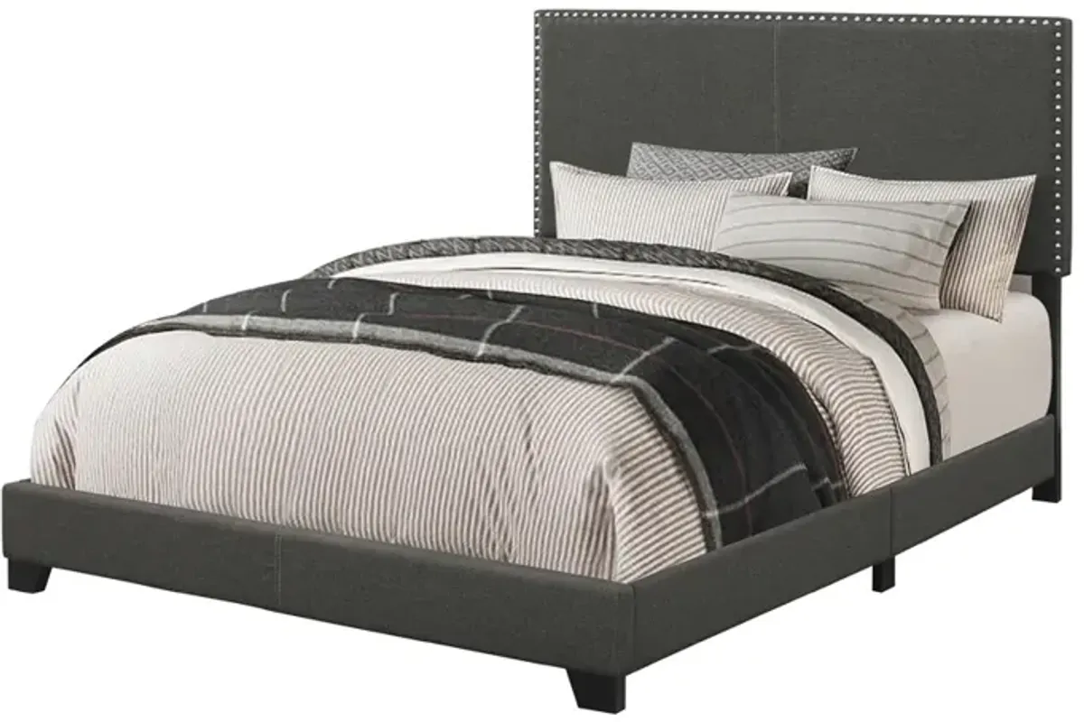 Coaster Boyd Upholstered King Panel Bed Charcoal