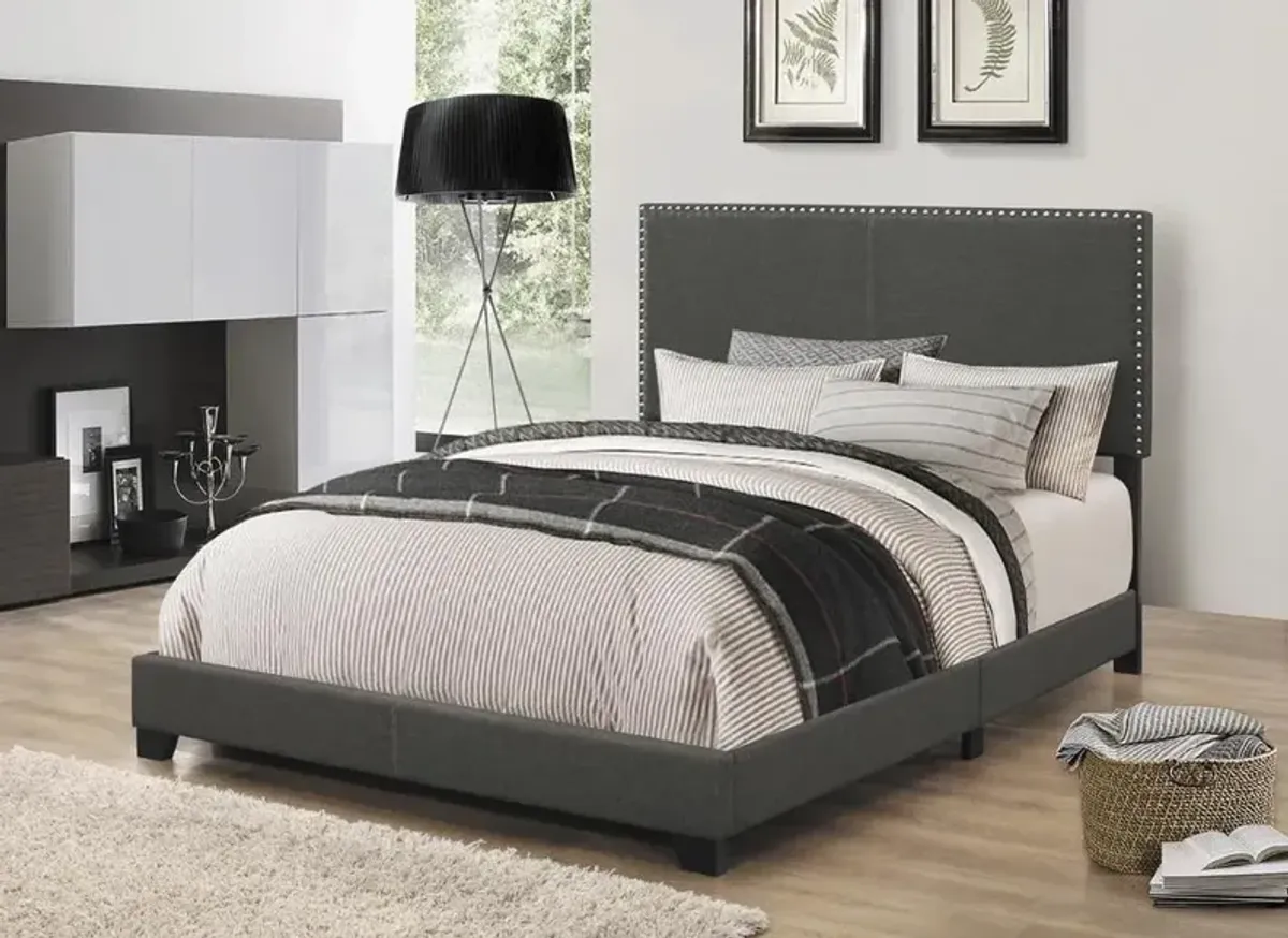 Coaster Boyd Upholstered King Panel Bed Charcoal