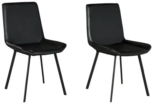 Nest Home Iron/Grey Leather Gabriel Dining Chair