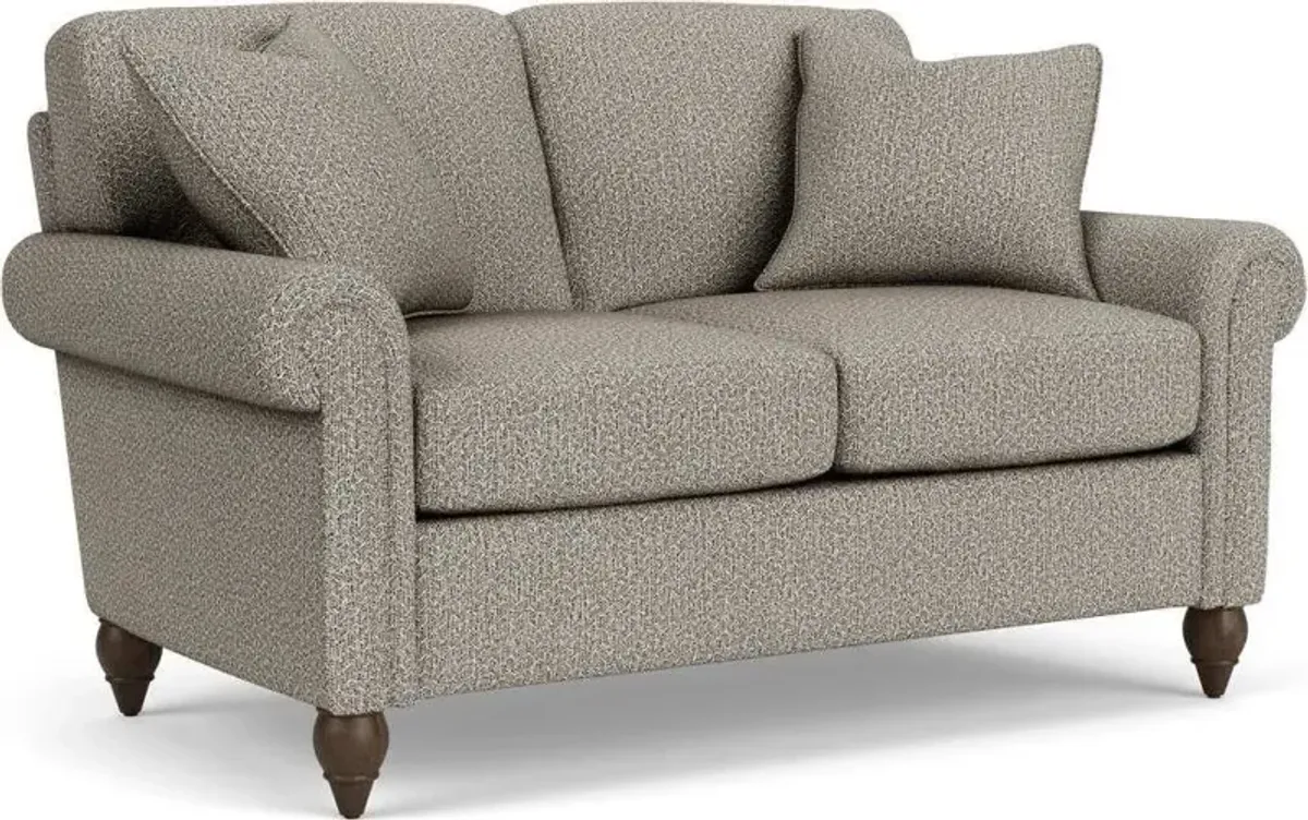 Flexsteel South Haven Gray Quarry Loveseat with Round Legs