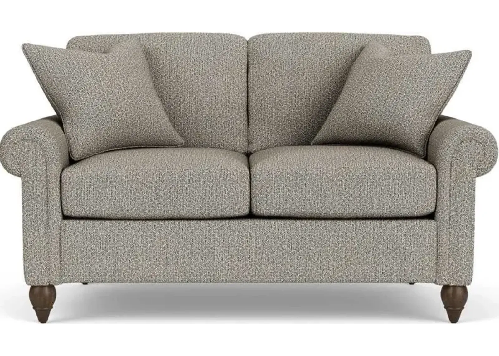 Flexsteel South Haven Gray Quarry Loveseat with Round Legs