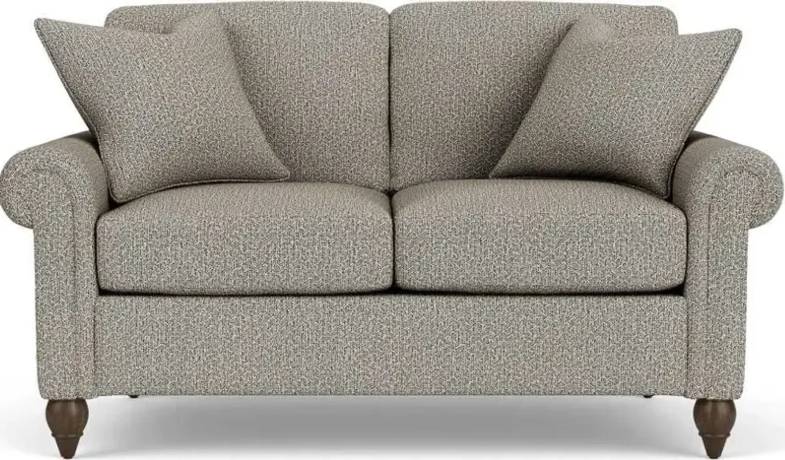 Flexsteel South Haven Gray Quarry Loveseat with Round Legs