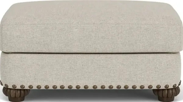 Flexsteel Patterson Silver Driftwood Ottoman with Nailhead Trim
