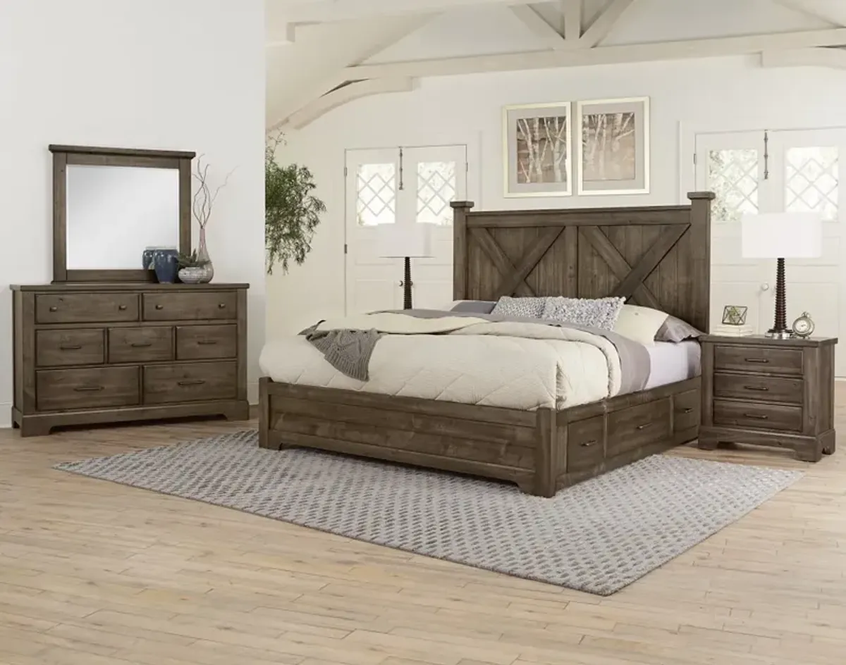 Vaughan-Bassett Cool Rustic Mink X-Queen Headboard