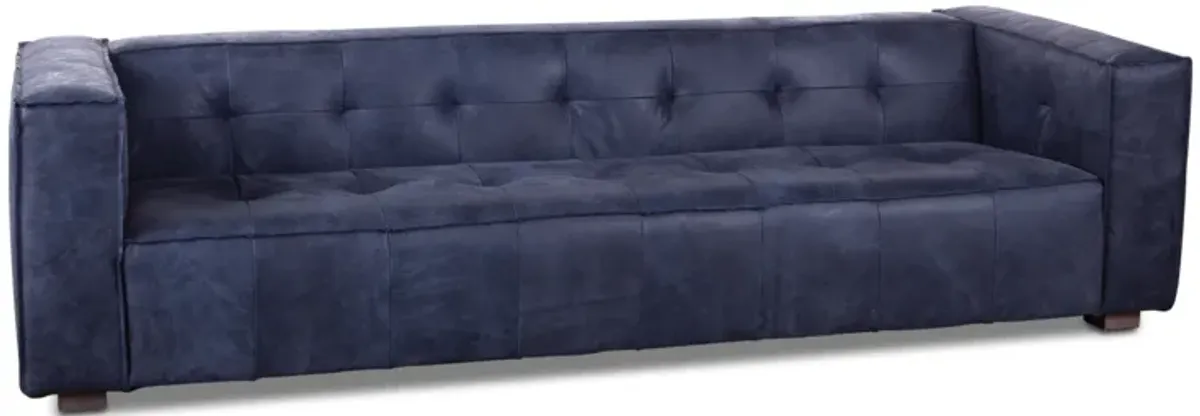 Home Trends Design Grosvenor Antique Blue Italian Leather Sofa