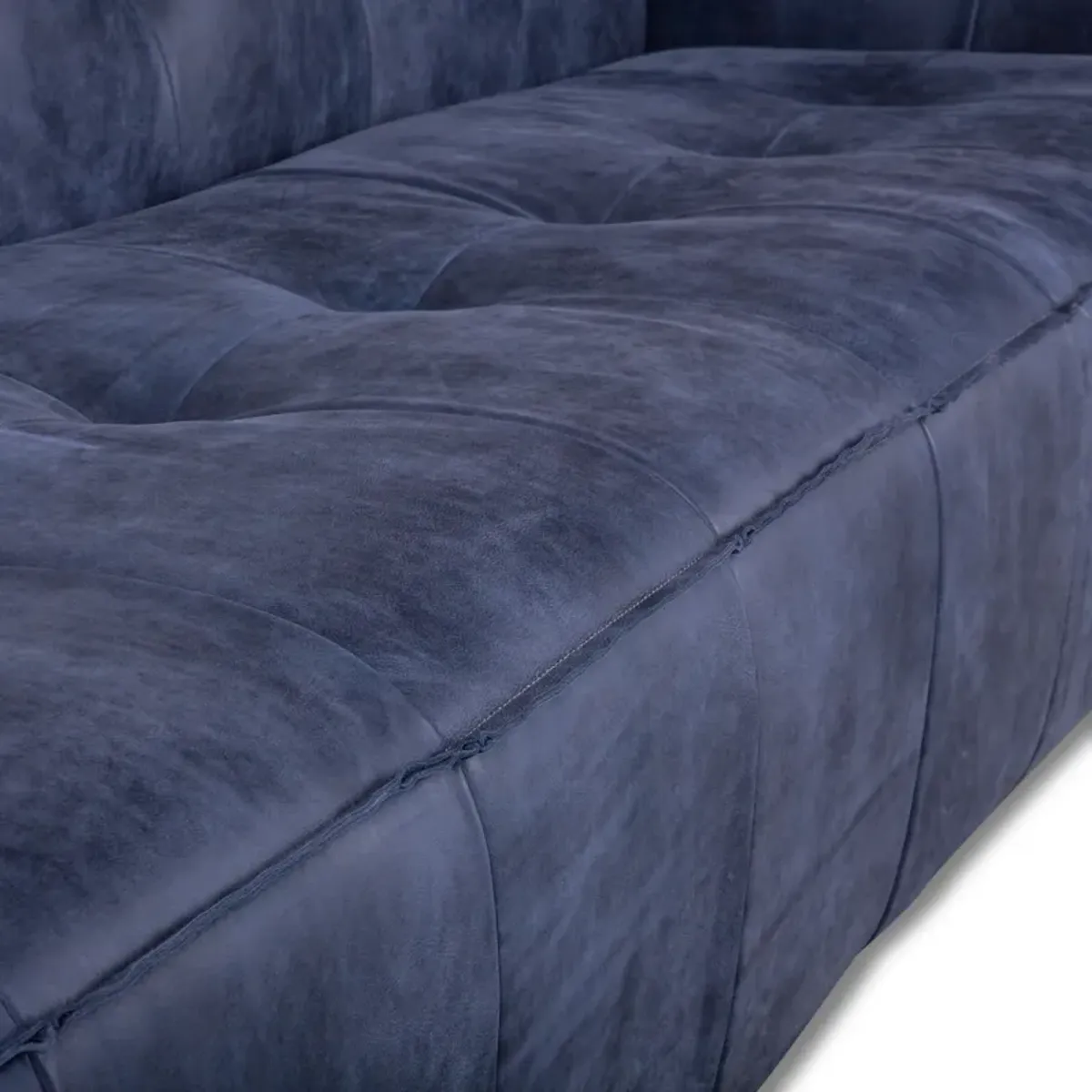 Home Trends Design Grosvenor Antique Blue Italian Leather Sofa