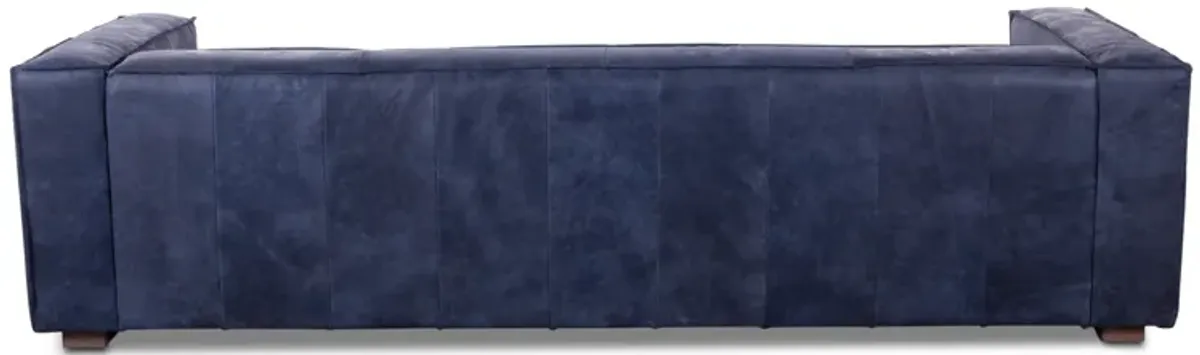Home Trends Design Grosvenor Antique Blue Italian Leather Sofa