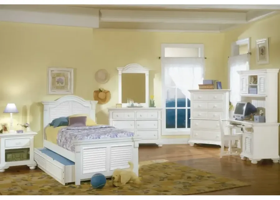 COTTAGE TRADITIONS CLEAN WHITE FINISH YOUTH/TEEN FULL PANEL HEADBOARD