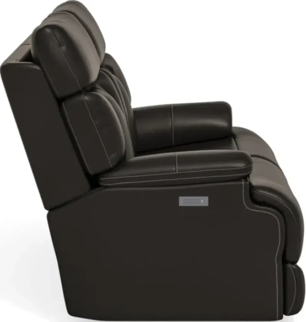 Flexsteel Clive Black Power Reclining Loveseat with Power Headrests & Lumbar