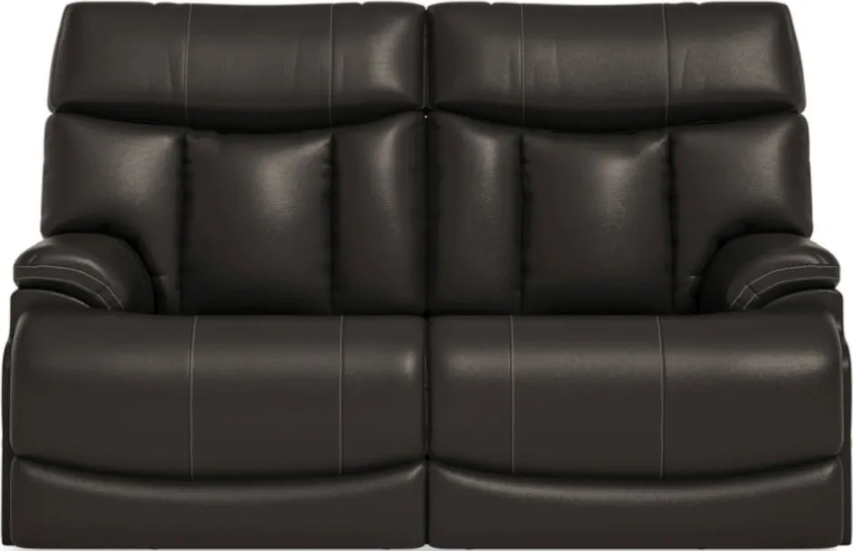 CLIVE BLACK POWER RECLINING LOVESEAT WITH POWER HEADRESTS AND LUMBAR