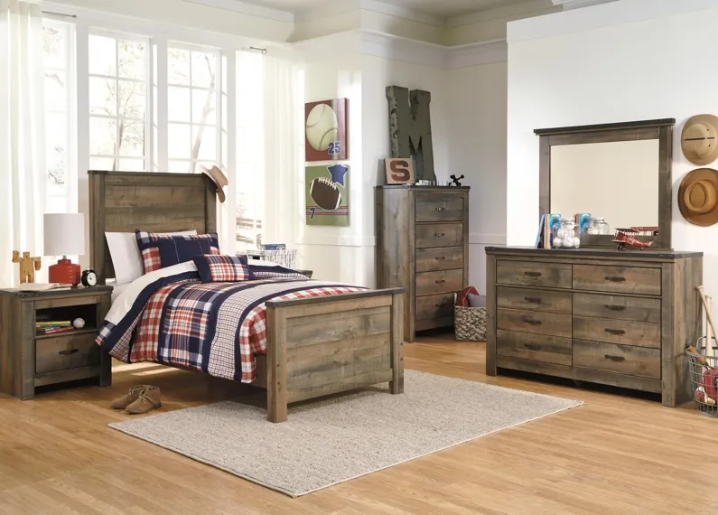 TRINELL TWIN PANEL BED BROWN SIGNATURE DESIGN