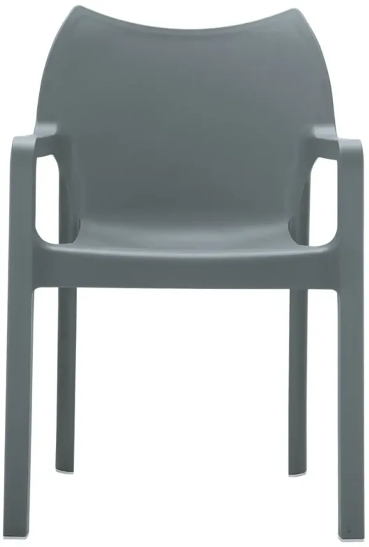 Compamia Diva Resin Outdoor Dining Arm Chair Dark Gray