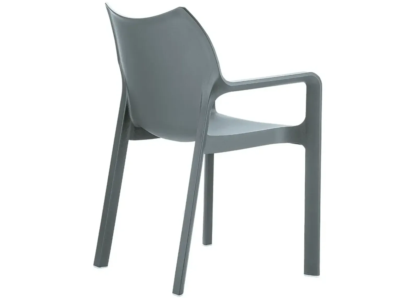 Compamia Diva Resin Outdoor Dining Arm Chair Dark Gray