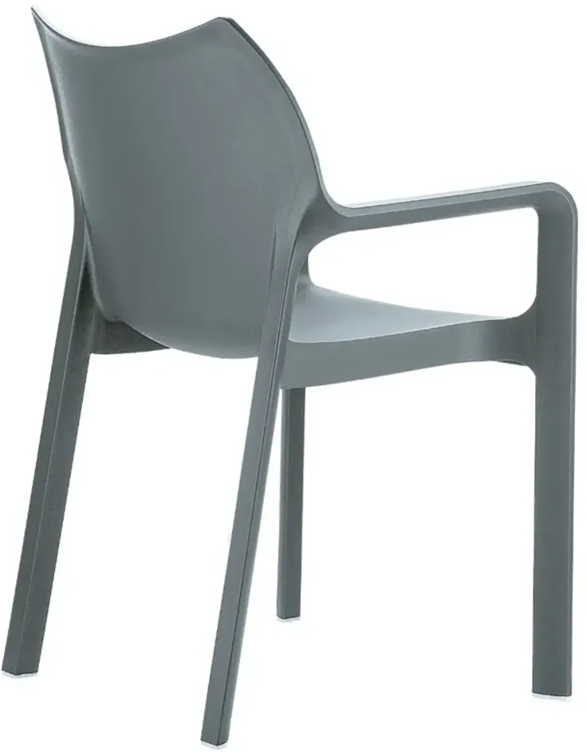 Compamia Diva Resin Outdoor Dining Arm Chair Dark Gray