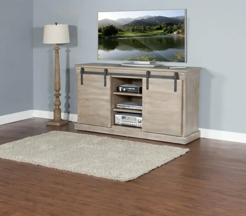 MOUNTAIN ASH MOUNTAIN ASH BARN DOOR 65 INCH TV STAND CONSOLE