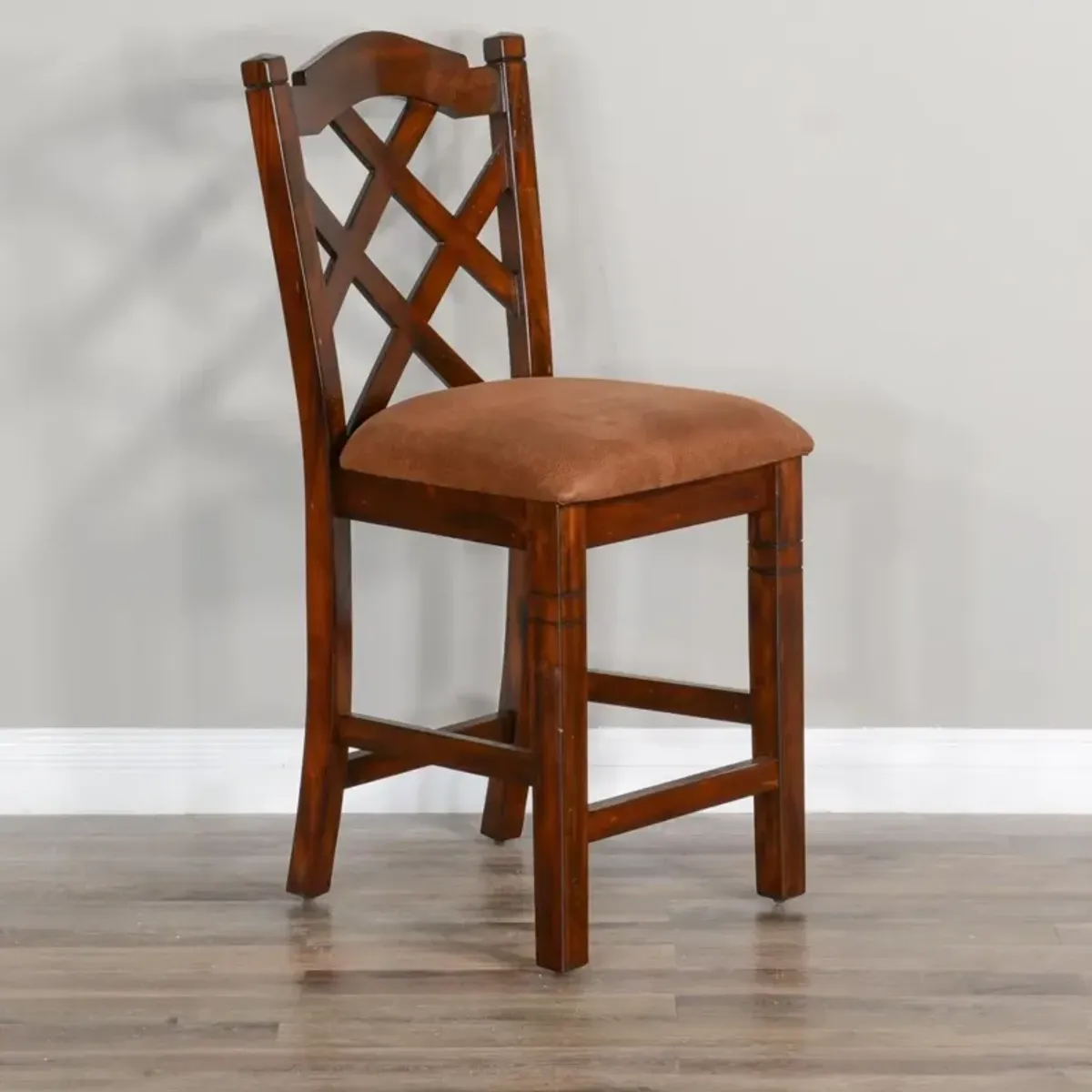 Sunny Designs Santa Fe Dark Chocolate Double Crossback Barstool