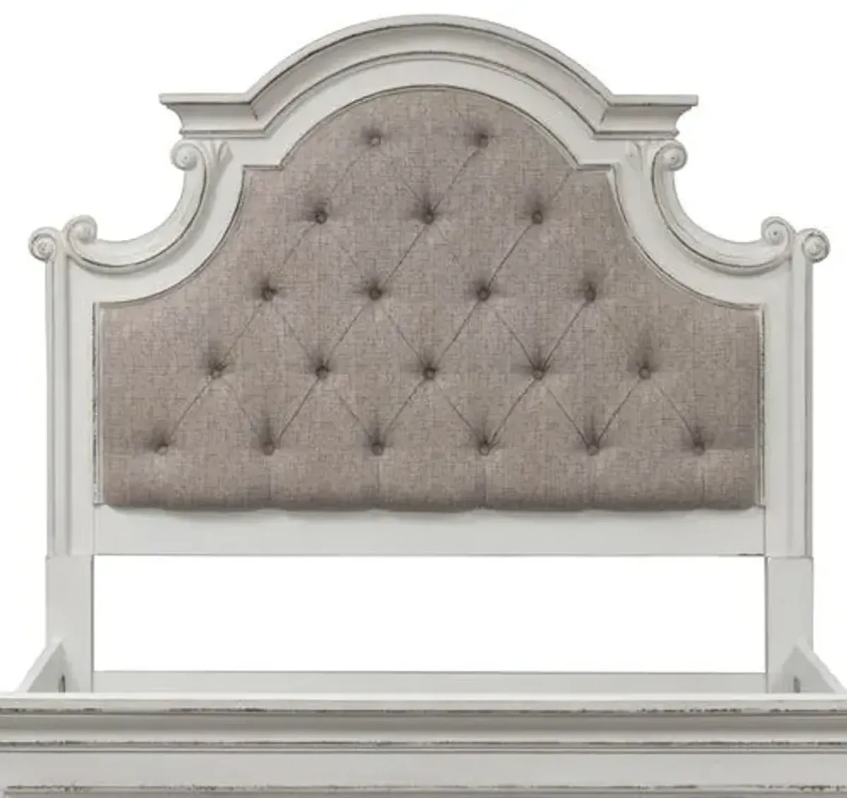 Liberty Furniture Magnolia Manor Antique White Queen Upholstered Panel Headboard